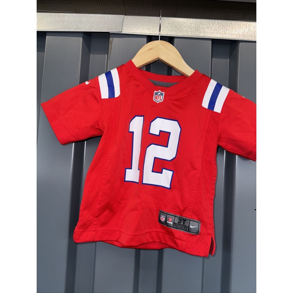 NFL Jersey 3T -Red Tom Brady 12 Patriots Football Fan Gear New England Sport